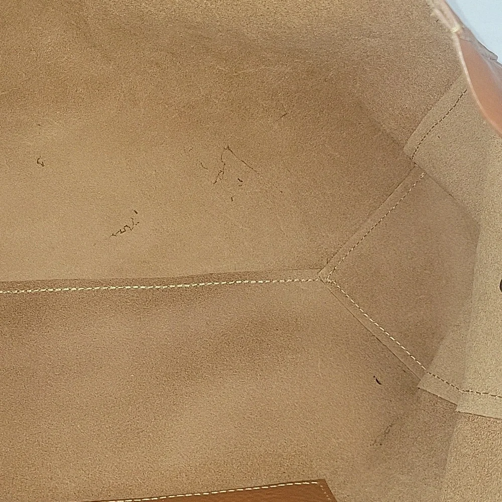 Large El Mato Classic Tan Leather Tote Bag with Removable Strap